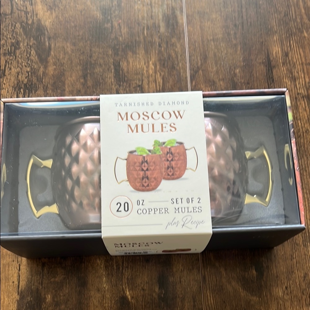 Tarnished Diamond Copper Moscow Mule Mugs
